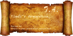 Timár Armandina névjegykártya